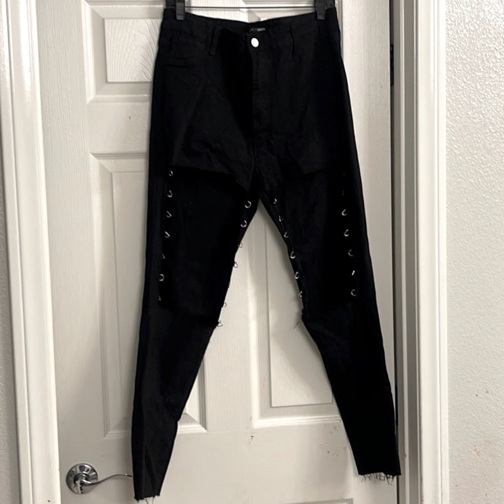 Fashion nova cut up jeans